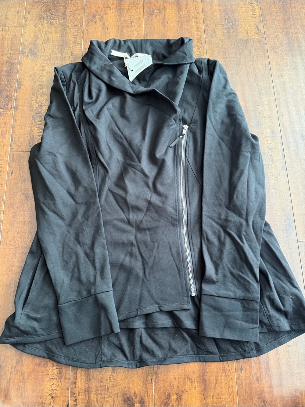 Matilda Jane Black Asymmetrical Zip Hoodie/Jacket